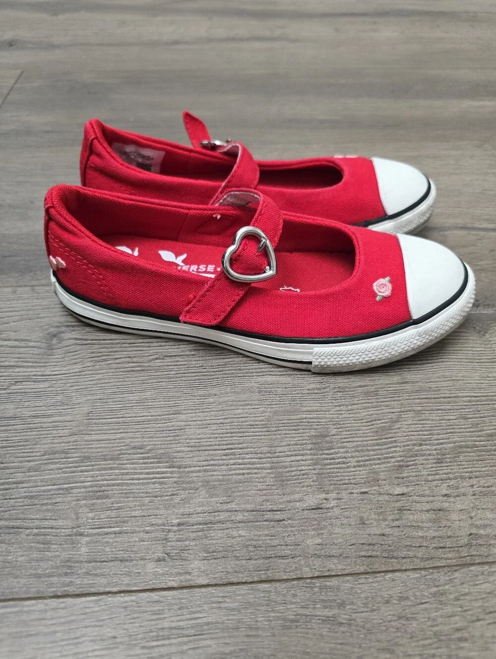 Converse Chuck Taylor All Star Dainty Mary Jane shoes in red Embroidered Sz 12